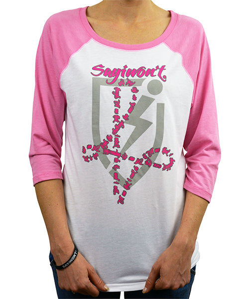 Barrel Creed 3-4 Raglan - Pink-White