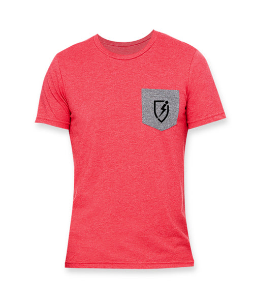 Blitz Pocket Tee - Heather Red