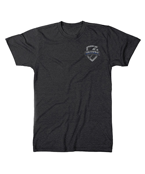 Shielded BLUE Line Tee - Black