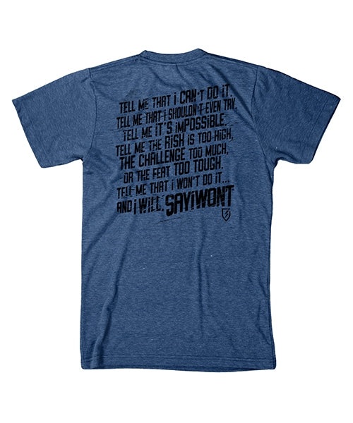 Understated Creed Tee - Tri Royal Black