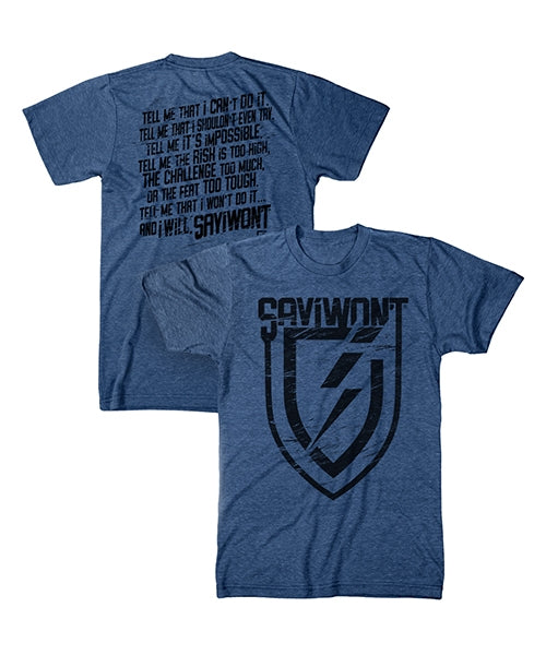 Understated Creed Tee - Tri Royal Black