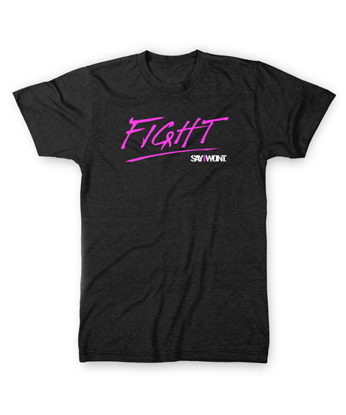 FiGHT.0 Unisex Creed Tee - Charcoal w PiNK